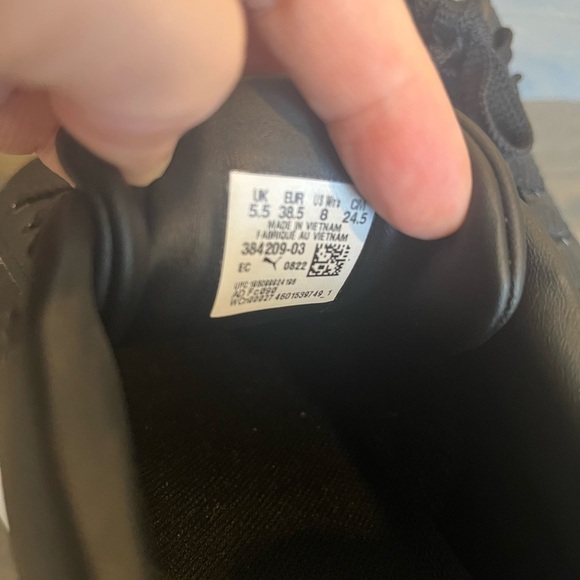 Puma Mayze Black Leather Platform Sneaker Size 8 - Picture 8 of 9